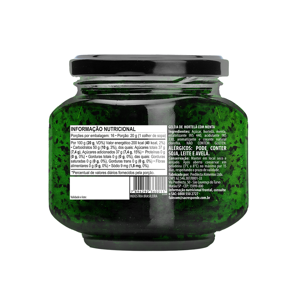 PREDILECTA - Peppermit Jam whit Mint - Glass 320 g