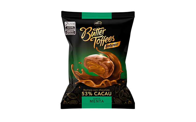 ARCOR - Butter Toffees Intense 53% Cacau (Menta) - 90g