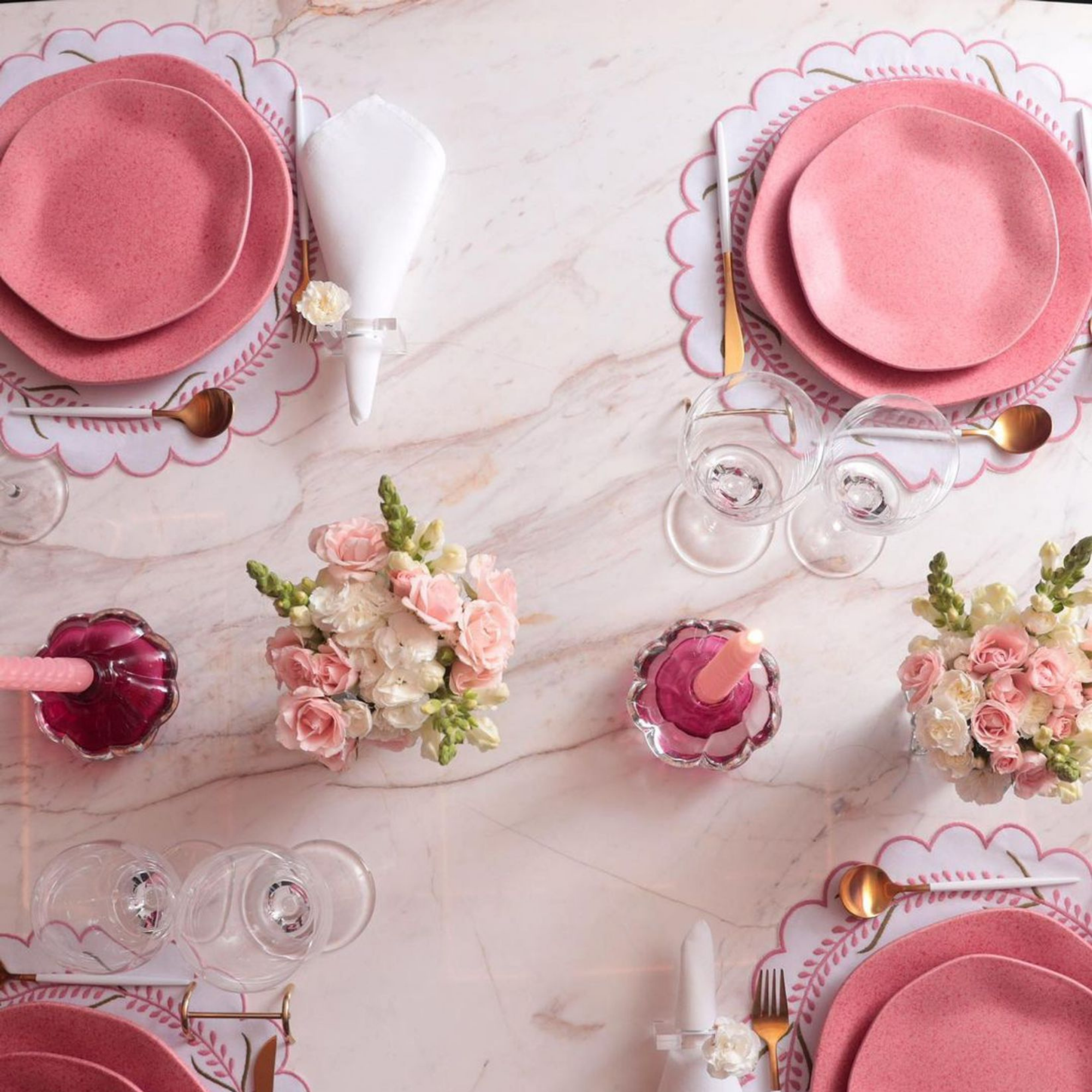 FINAL SALE - Ryo Dragon Fruit 20 Pieces Dinnerware Set Service for 4 - Satin Effect