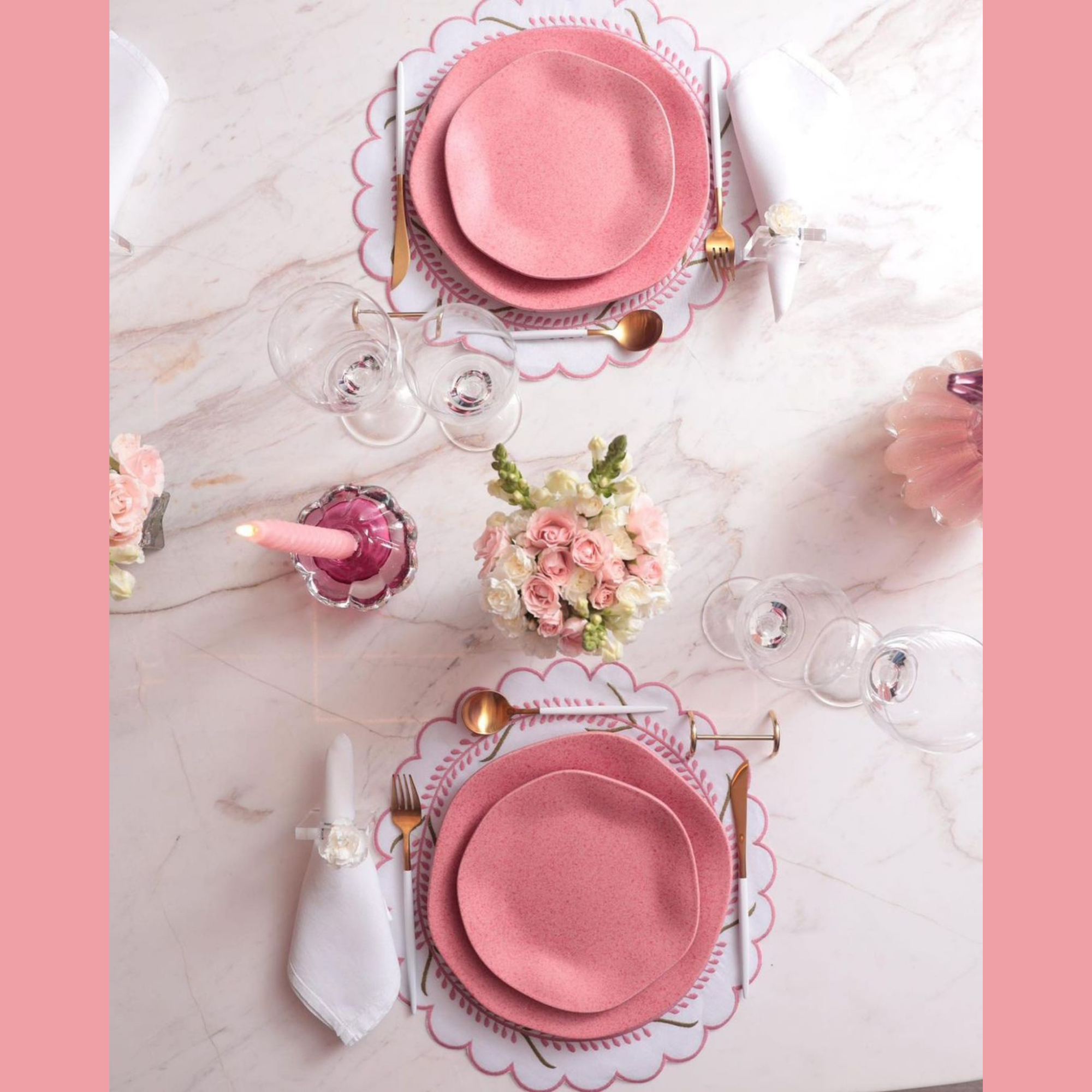 FINAL SALE - Ryo Dragon Fruit 20 Pieces Dinnerware Set Service for 4 - Satin Effect