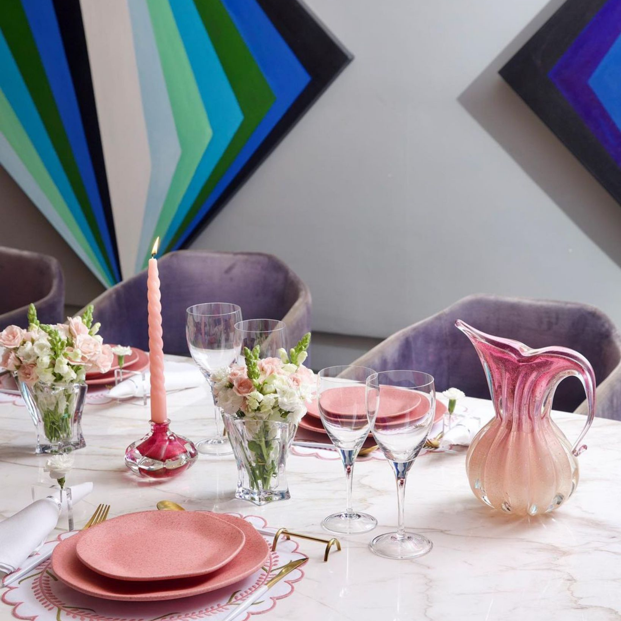 FINAL SALE - Ryo Dragon Fruit 20 Pieces Dinnerware Set Service for 4 - Satin Effect