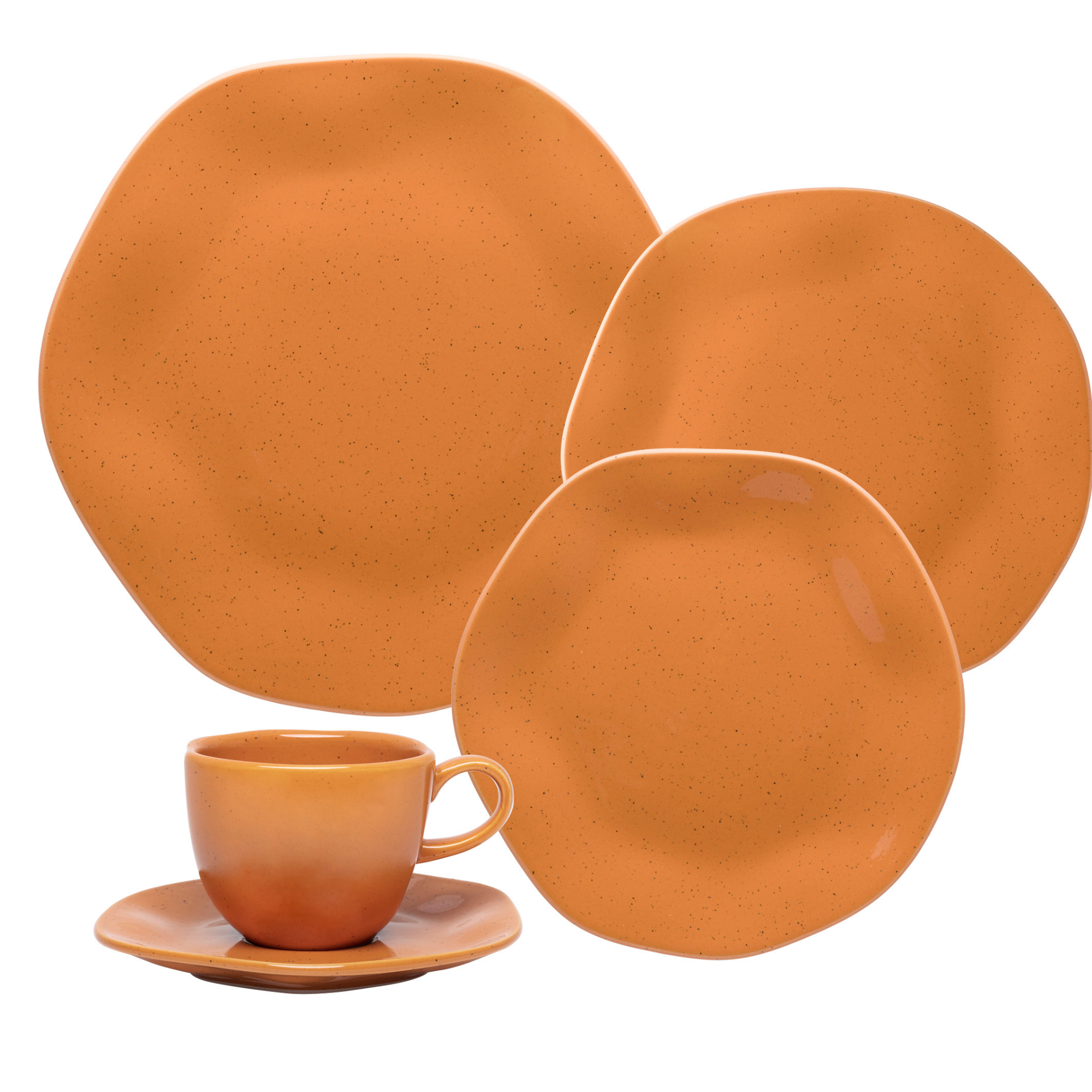 FINAL SALE - Ryo Papaya 20 Pieces Dinnerware Set Service for 4