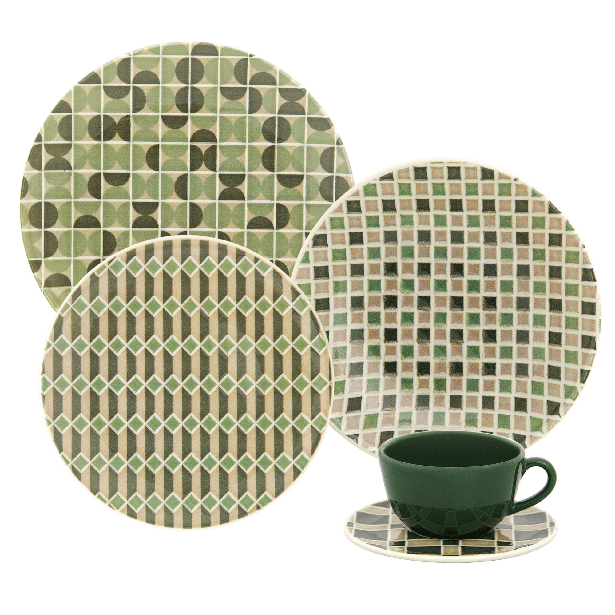 FINAL SALE - Unni Piastrella 20 Pieces Dinnerware Set Service for 4