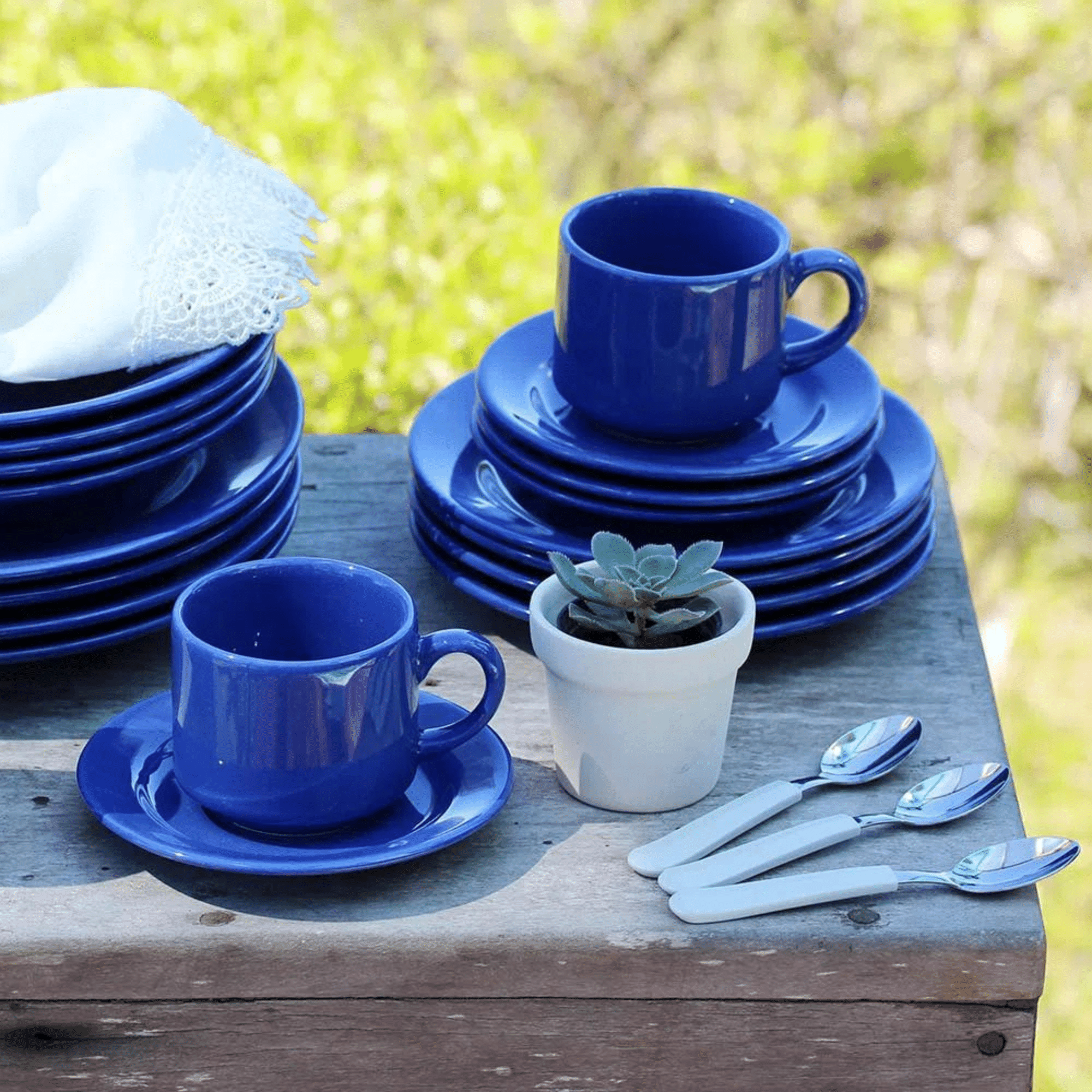 FINAL SALE - Donna Blue 20 Pieces Dinnerware Set Service for 4