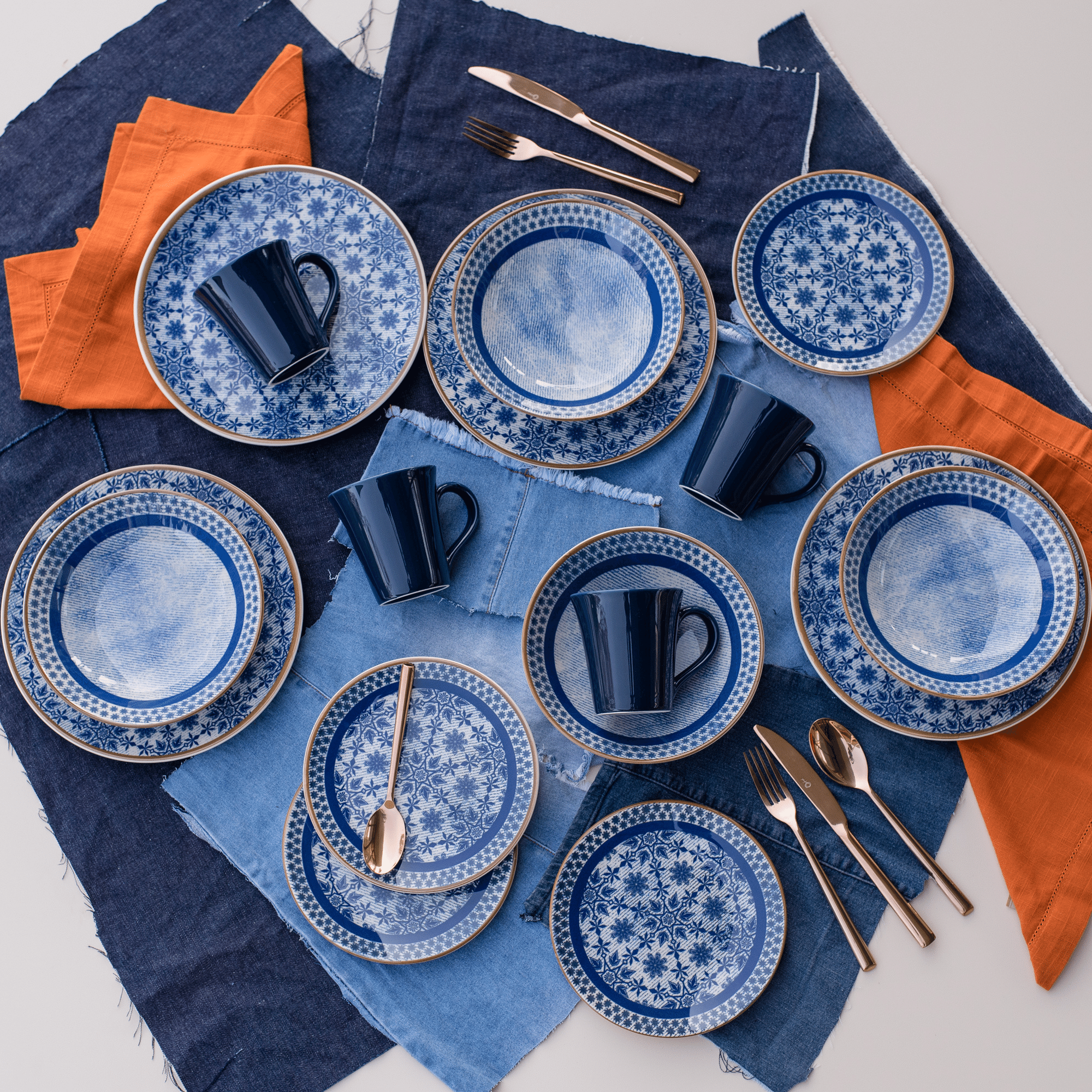 FINAL SALE - Unni Jeans 20 Pieces Dinnerware Set Service for 4