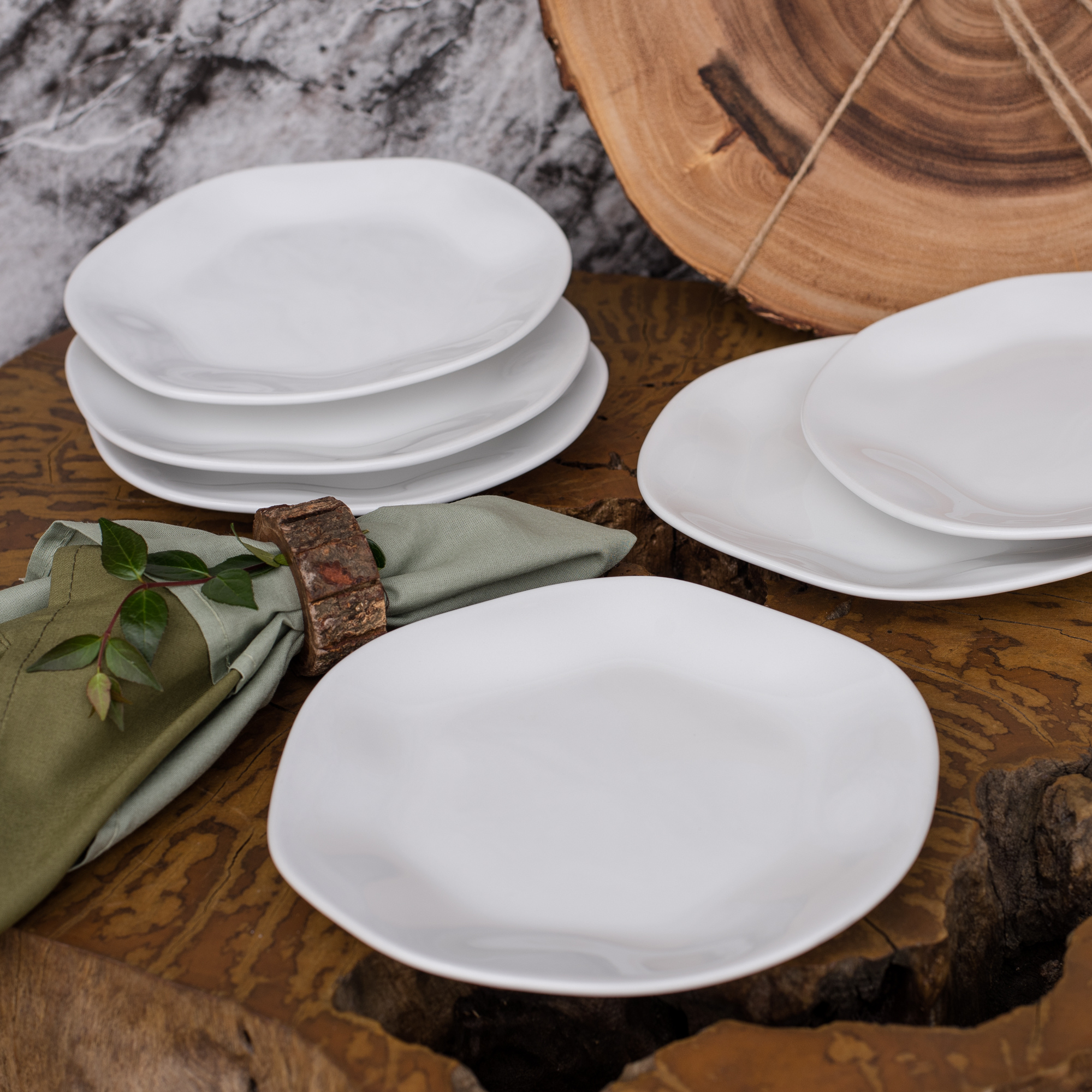 FINAL SALE - Ryo White 20 Pieces Dinnerware Set Service for 4