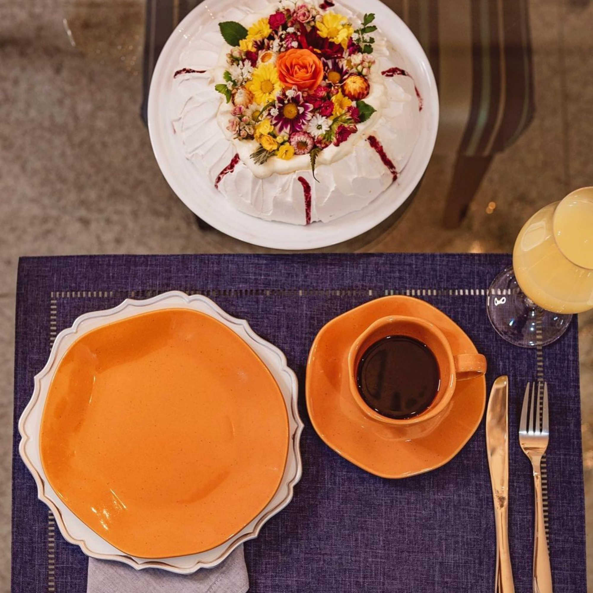 FINAL SALE - Ryo Papaya 20 Pieces Dinnerware Set Service for 4