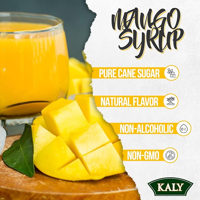 KALY - Sirop Brésilien - Saveur Naturelle de Mangue - 700 ml / 23,7 Fl Oz
