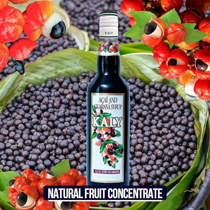KALY - Brazilian Syrup - Natural Açaí & Guaraná Flavor - 700 ml / 23.7 Fl Oz