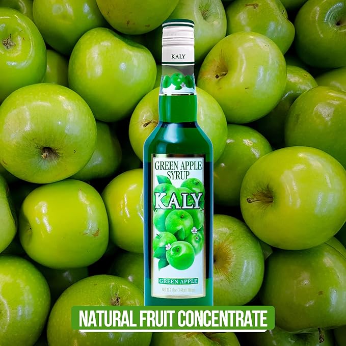 KALY - Brazilian Syrup - Natural Green Apple Flavor - 700 ml / 23.7 Fl Oz