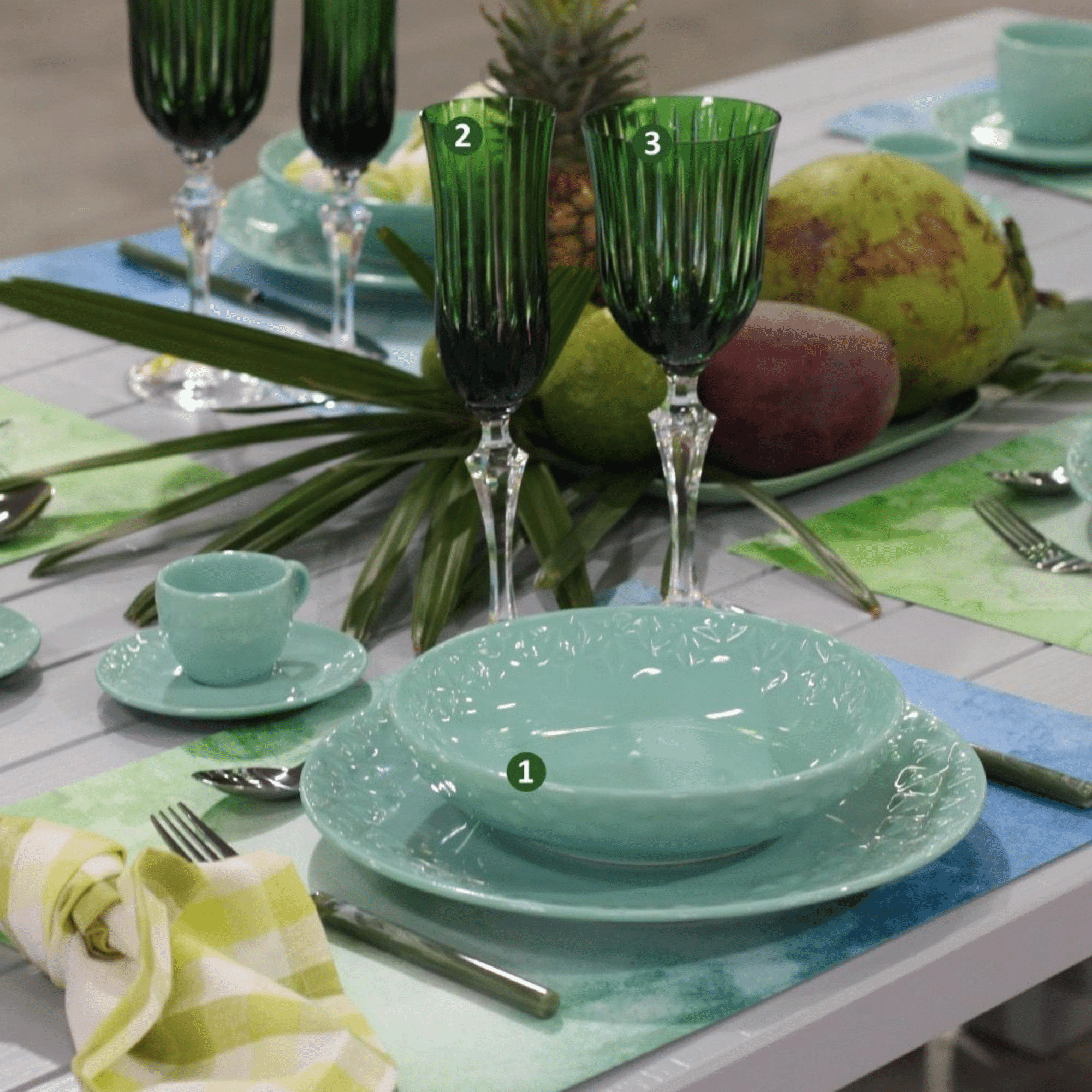 FINAL SALE - Mia Dew 20 Pieces Dinnerware Set Service for 4