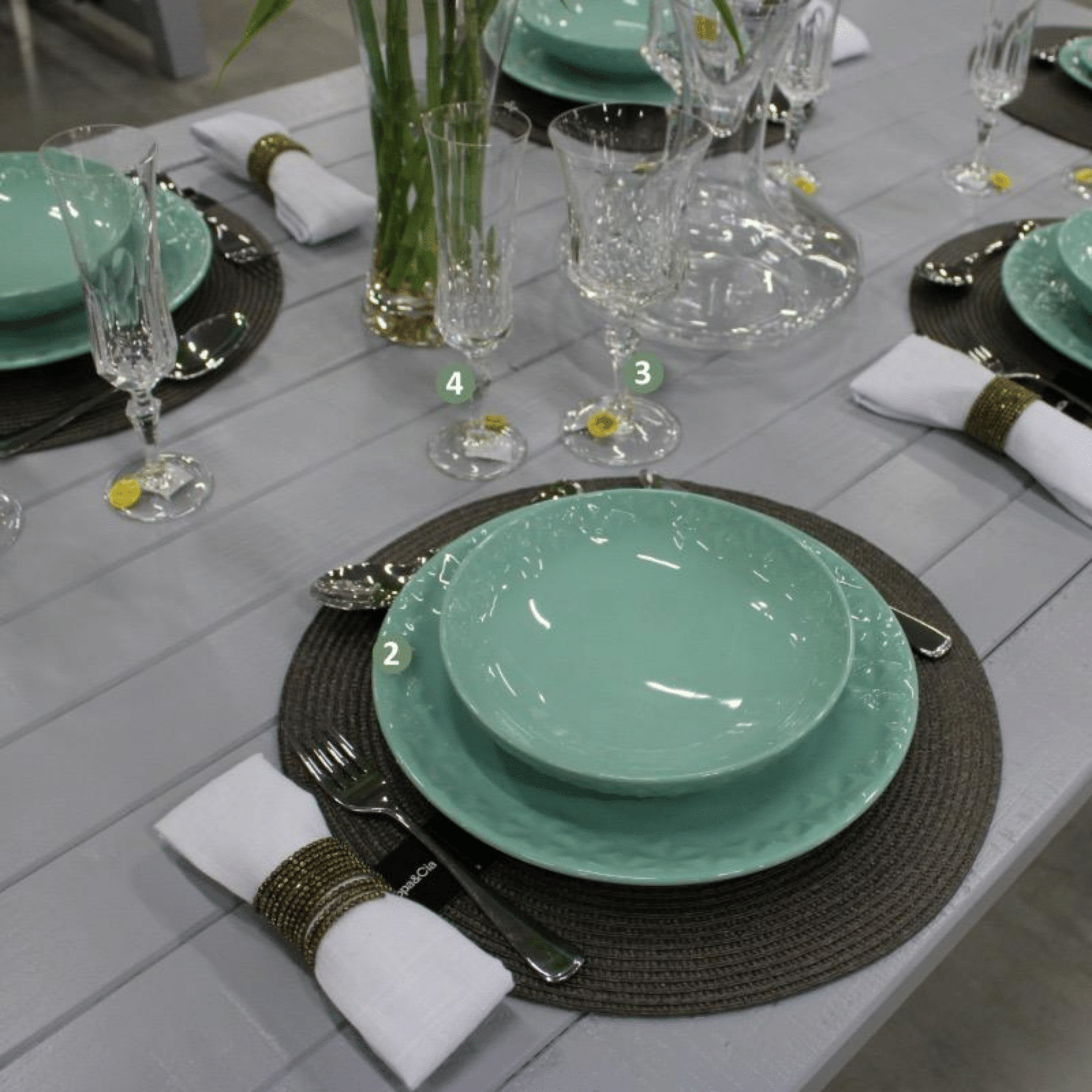 FINAL SALE - Mia Dew 20 Pieces Dinnerware Set Service for 4