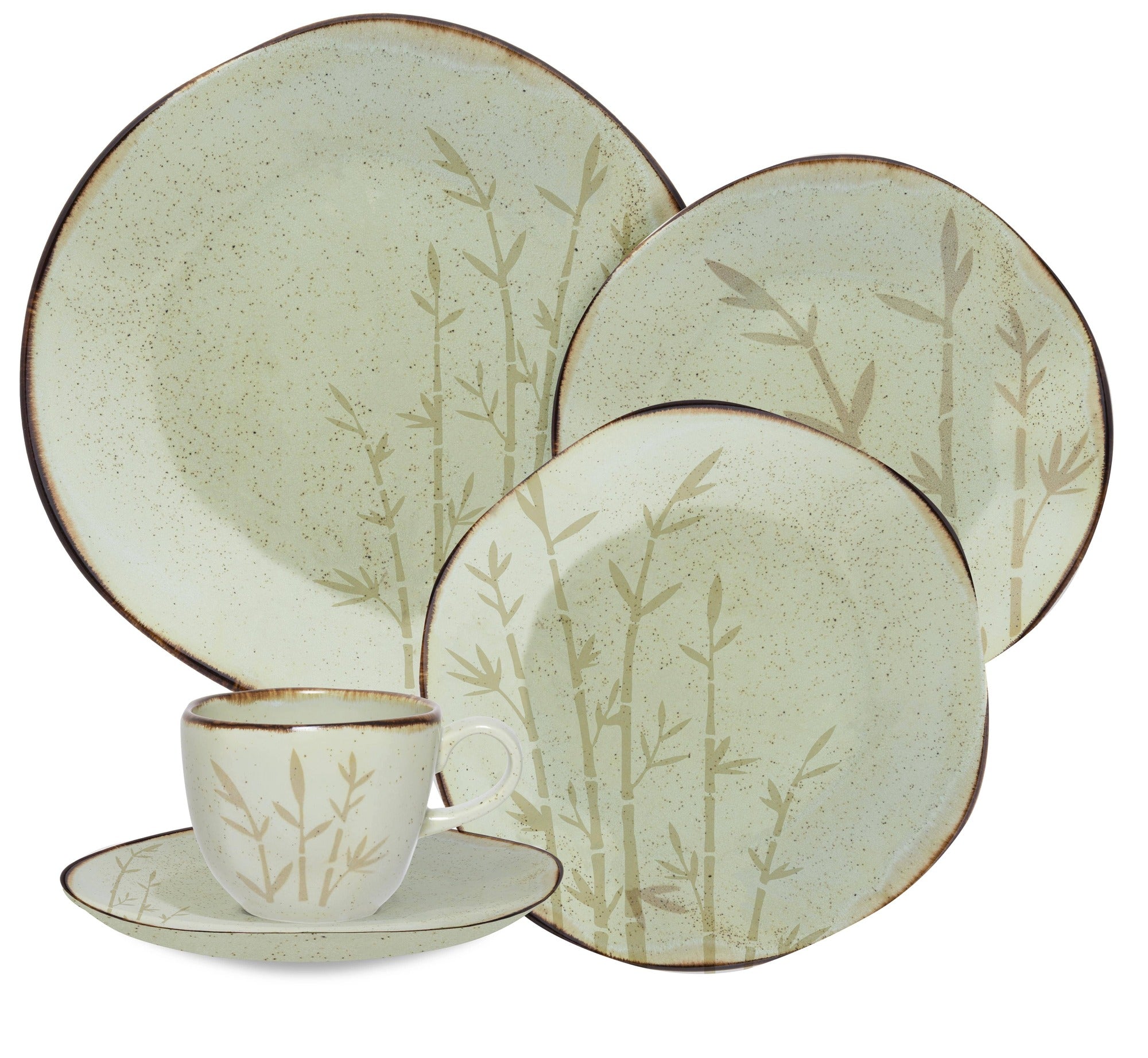 FINAL SALE - Ryo Bambu 20 Pieces Dinnerware Set Service for 4