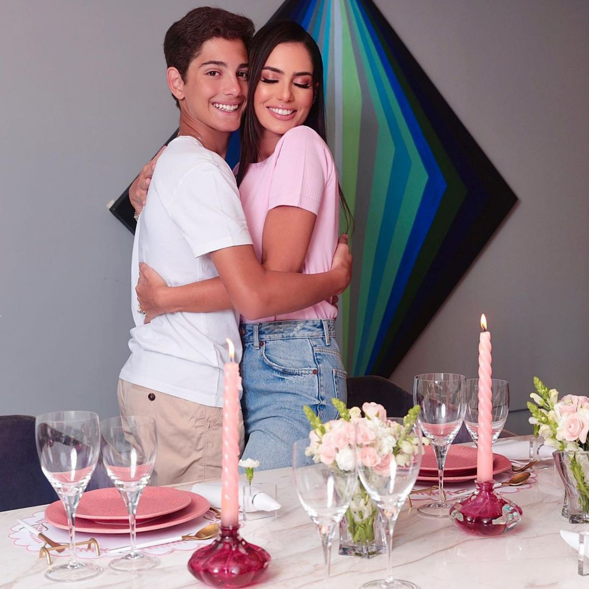 FINAL SALE - Ryo Dragon Fruit 20 Pieces Dinnerware Set Service for 4 - Satin Effect