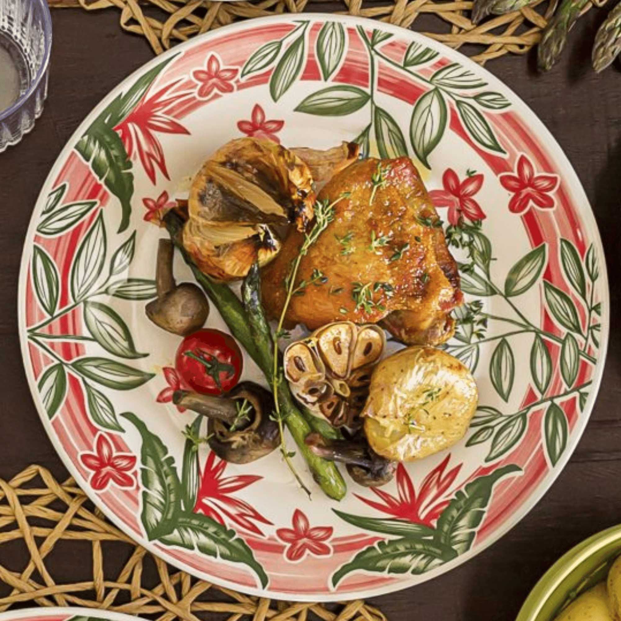 FINAL SALE - Donna Tropical Garden 20 Pieces Dinnerware Set Service for 4