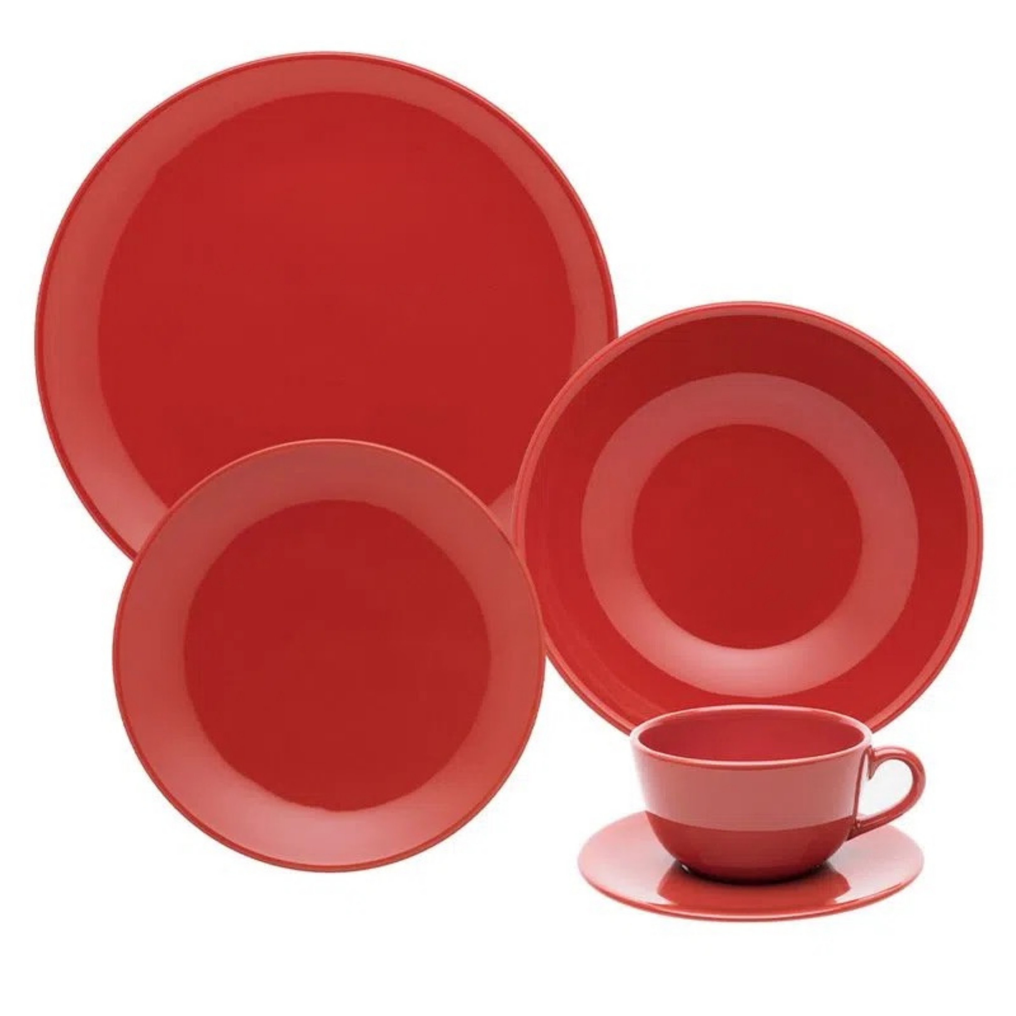FINAL SALE - Unni Red 20 Pieces Dinnerware Set Service for 4