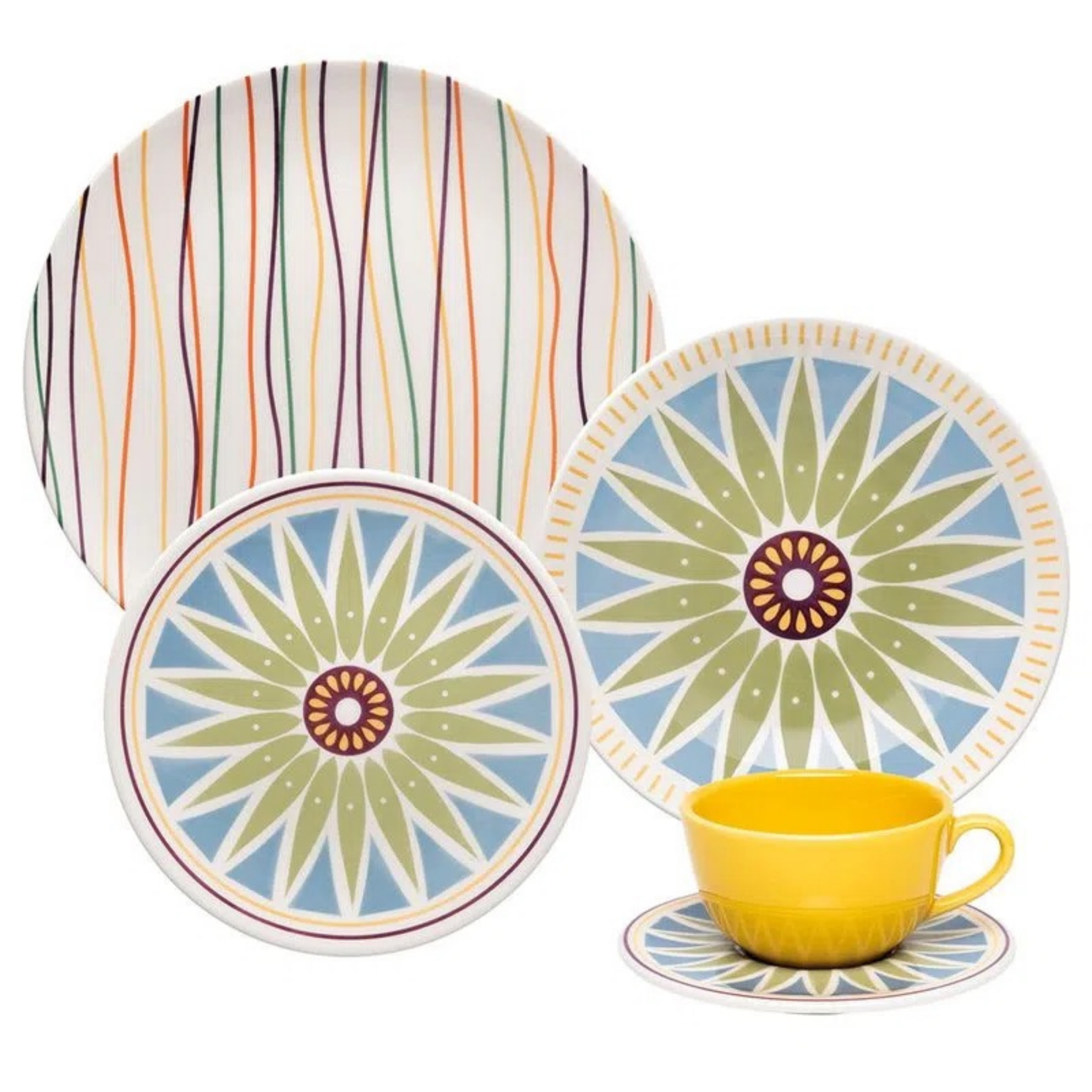 Unni Rainbow 20 Pieces Dinnerware Set Service for 4