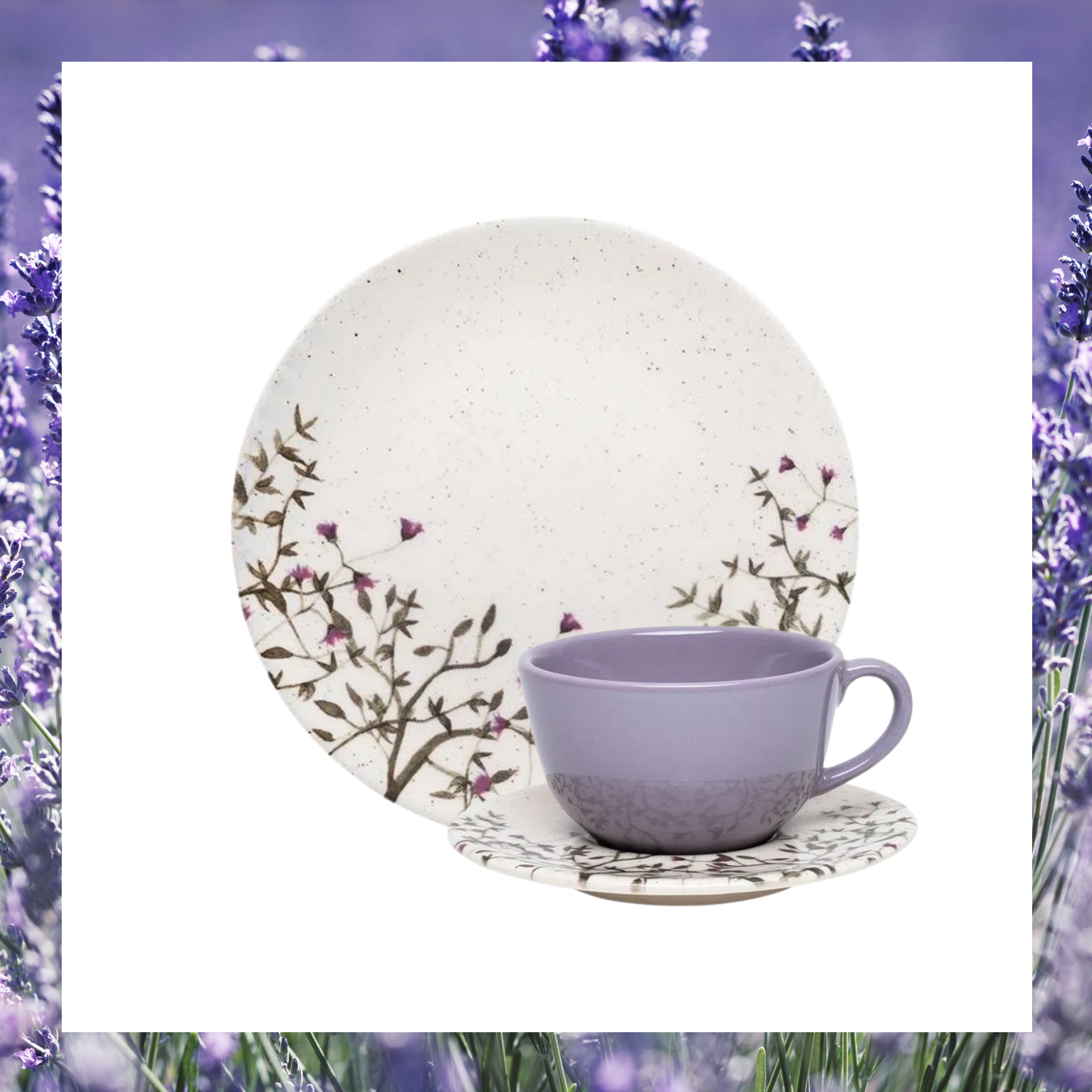 FINAL SALE - Unni Lilac 20 Pieces Dinnerware Set Service for 4
