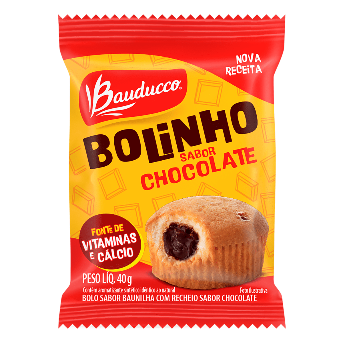 BAUDUCCO - Bolinho de baunilha recheado com chocolate - 40g - VENDA FINAL -  VENCIDO ou PRÓXIMO DO VENCIMENTO