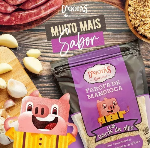 D'GOIAS - Farofa de Mandioca Extra Alho (Sem Glúten) - 300g