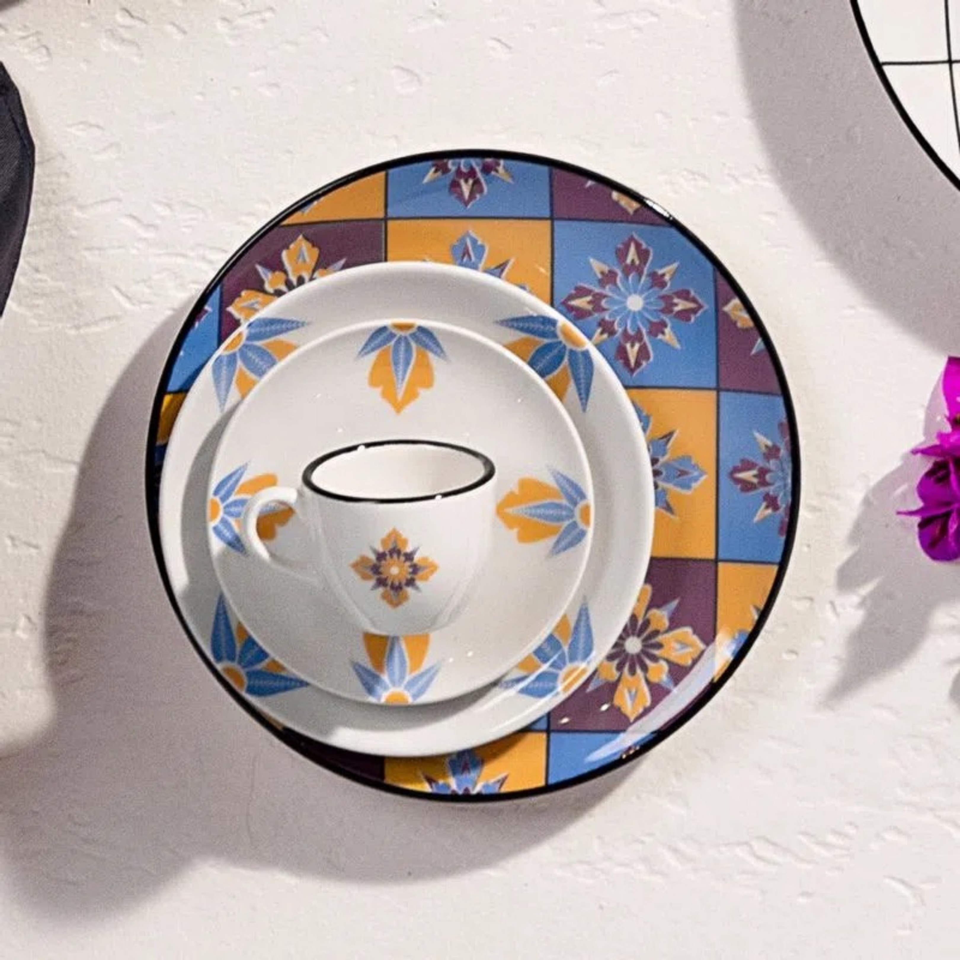 FINAL SALE - Coup Grid 20 Pieces Dinnerware Set Service for 4