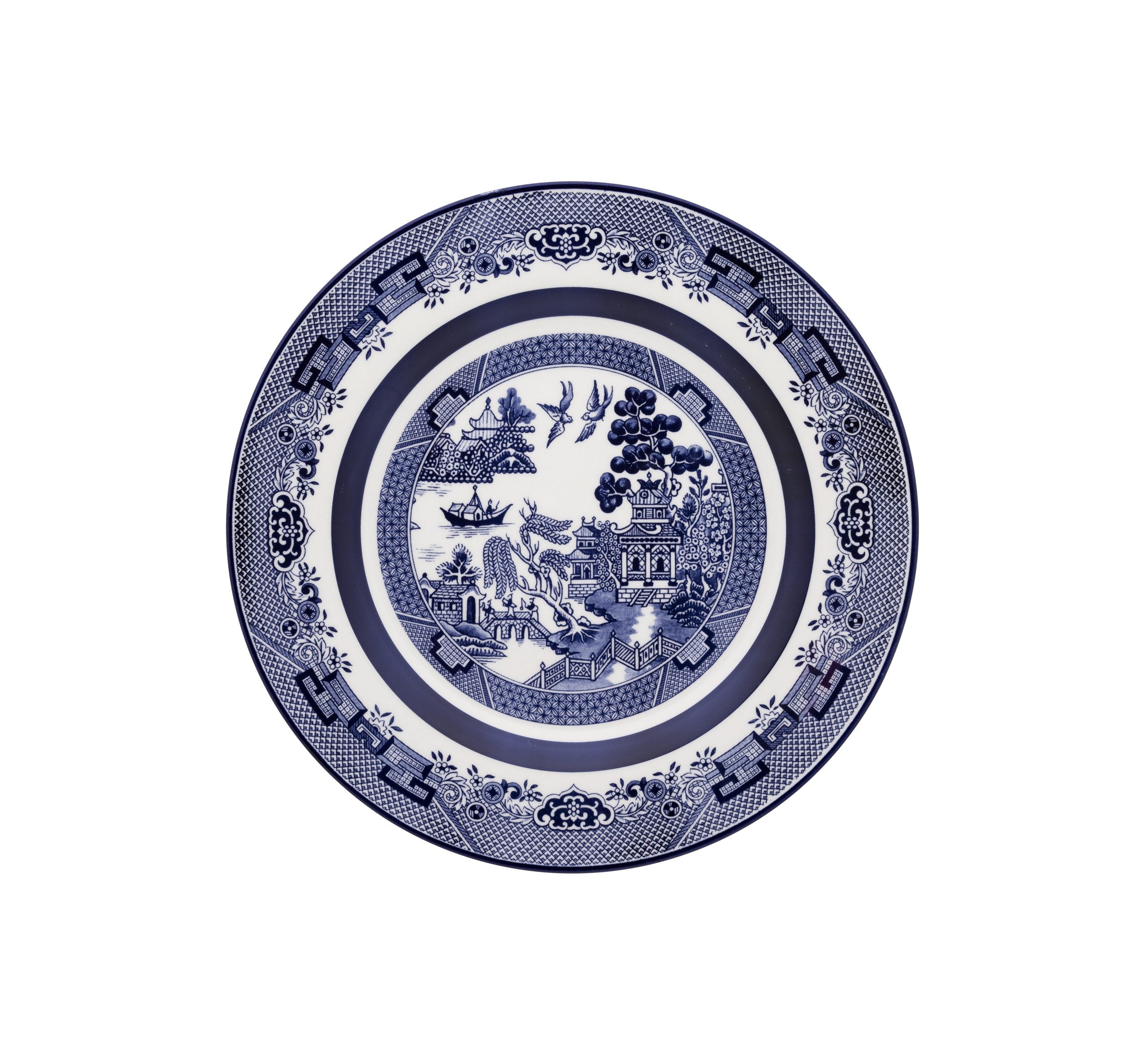 FINAL SALE - Flamingo Blue Willow 30 Pieces Dinnerware Set Service for 6