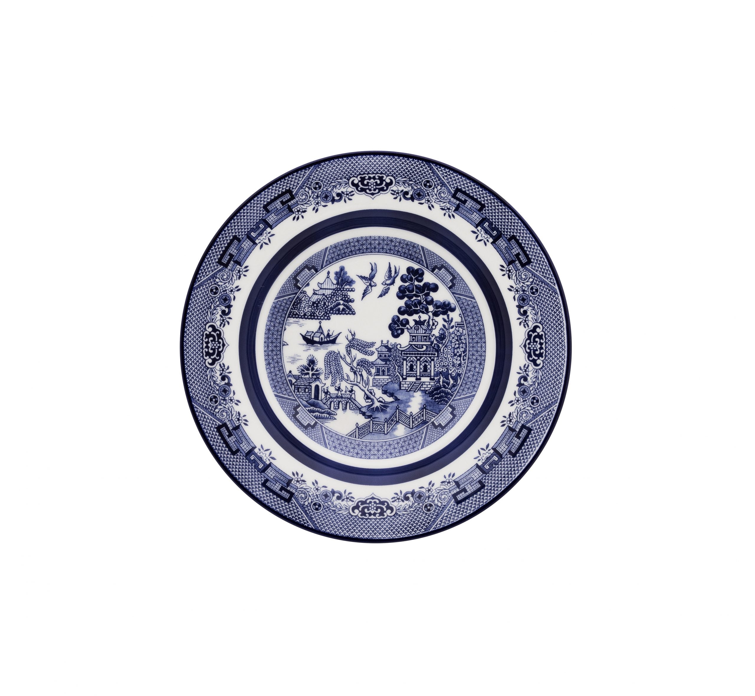 FINAL SALE - Flamingo Blue Willow 30 Pieces Dinnerware Set Service for 6