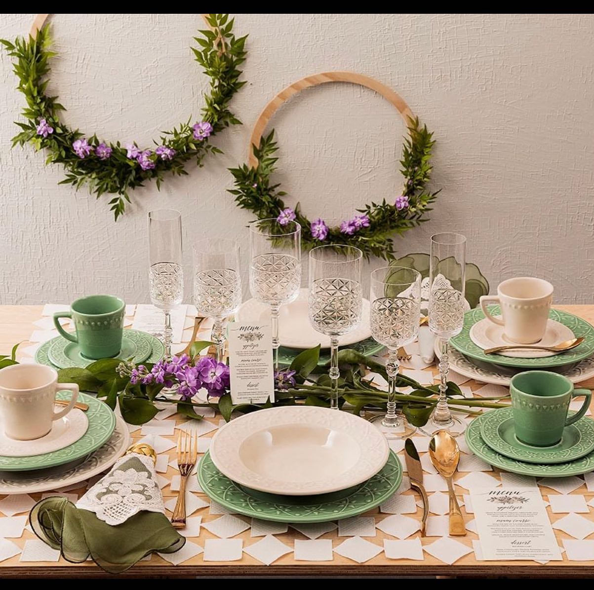 FINAL SALE - Mendi Sage 20 Pieces Dinnerware Set Service for 4