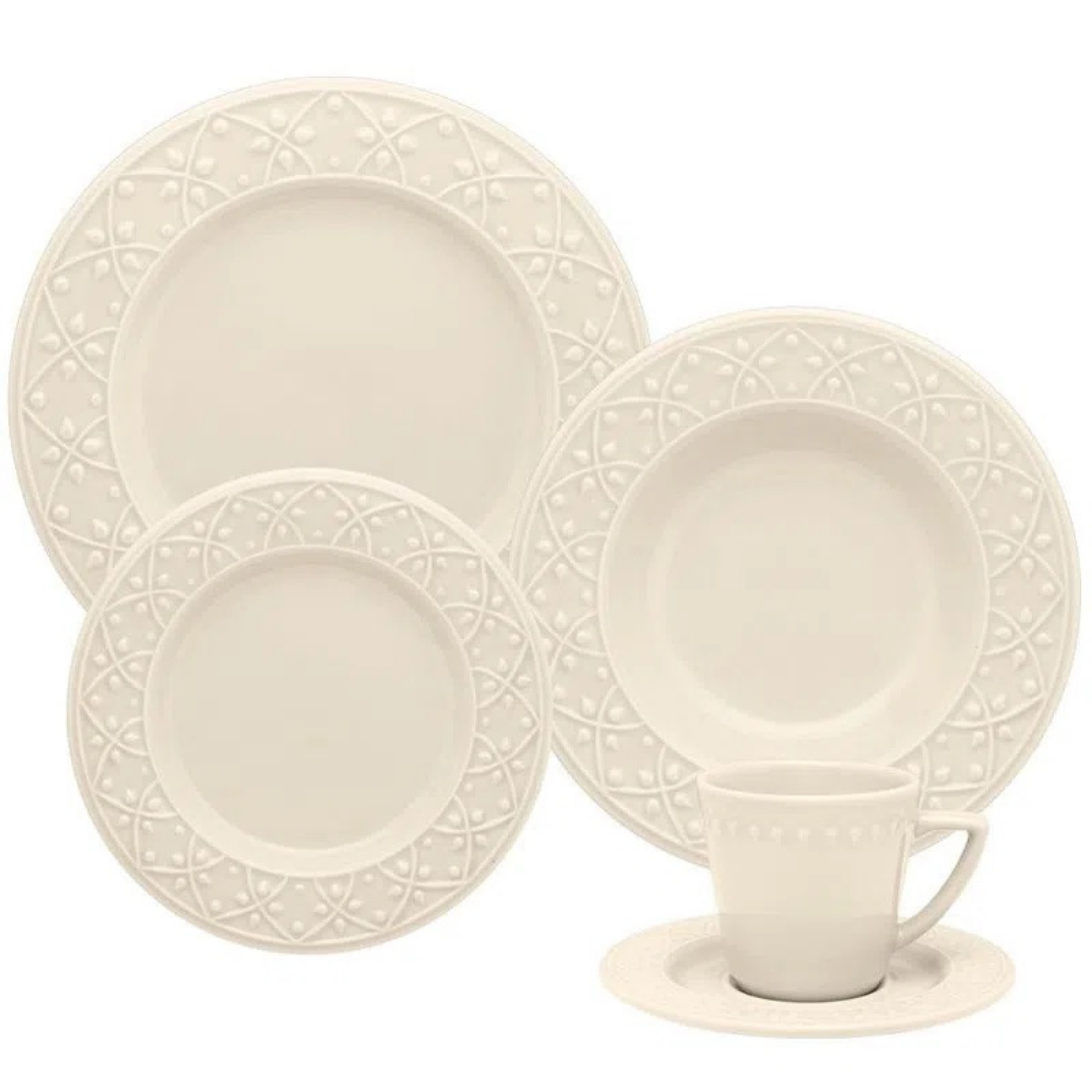 Aparelho de Jantar Mendi Ivory 20 peças para 4 pessoas