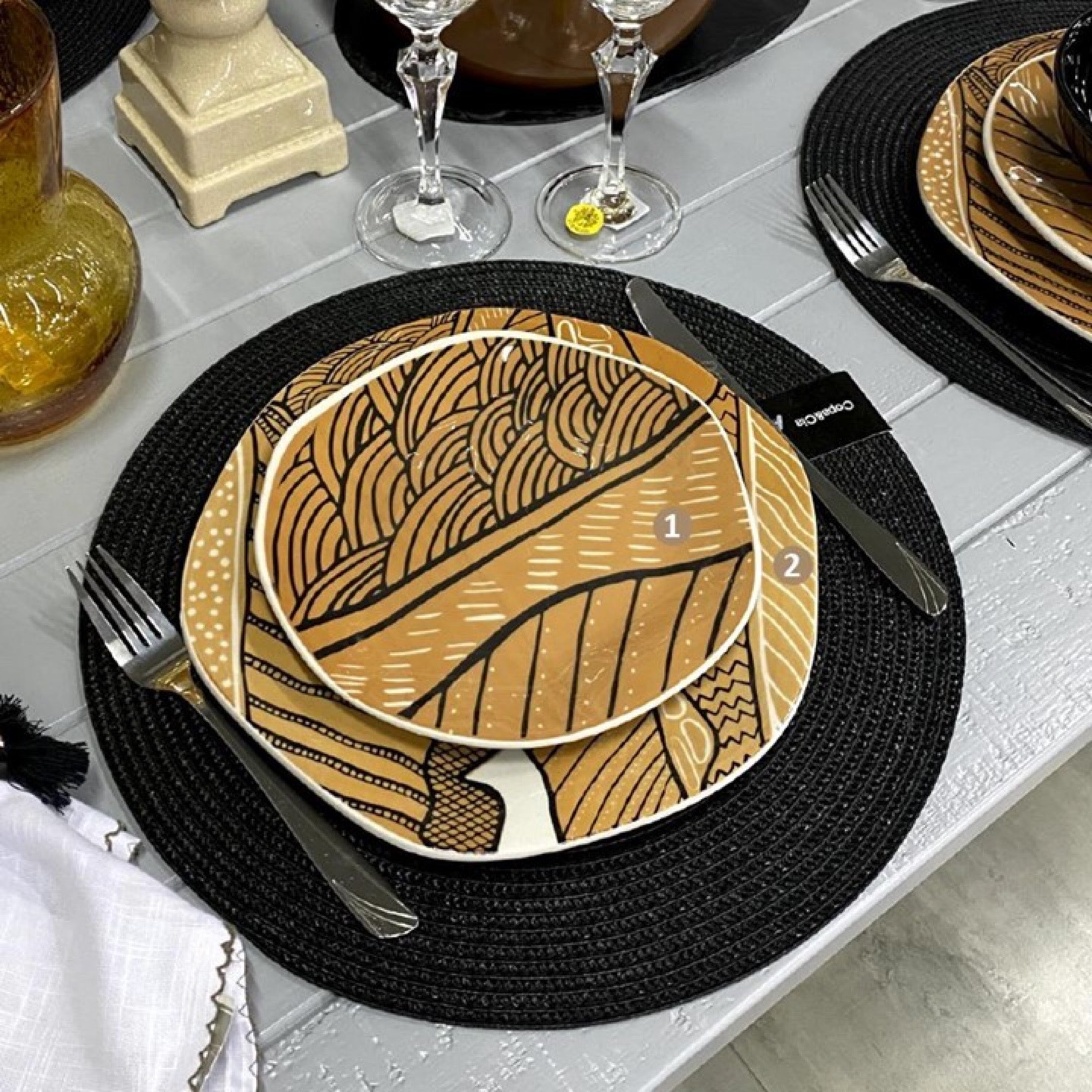 FINAL SALE - Ryo Roots 20 Pieces Dinnerware Set Service for 4