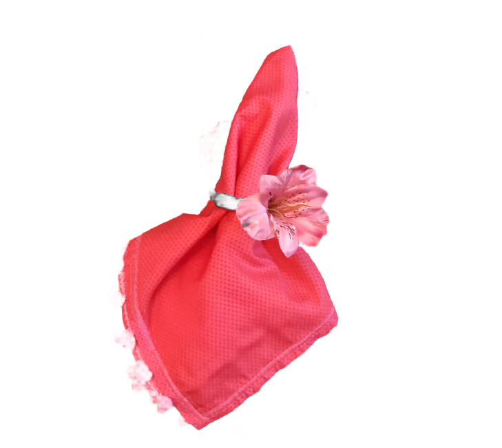 Handcrafted 4-Piece MDF Sousplat Set with Washable Floral Fabric Covers, Napkins, and Rings for Table Decor