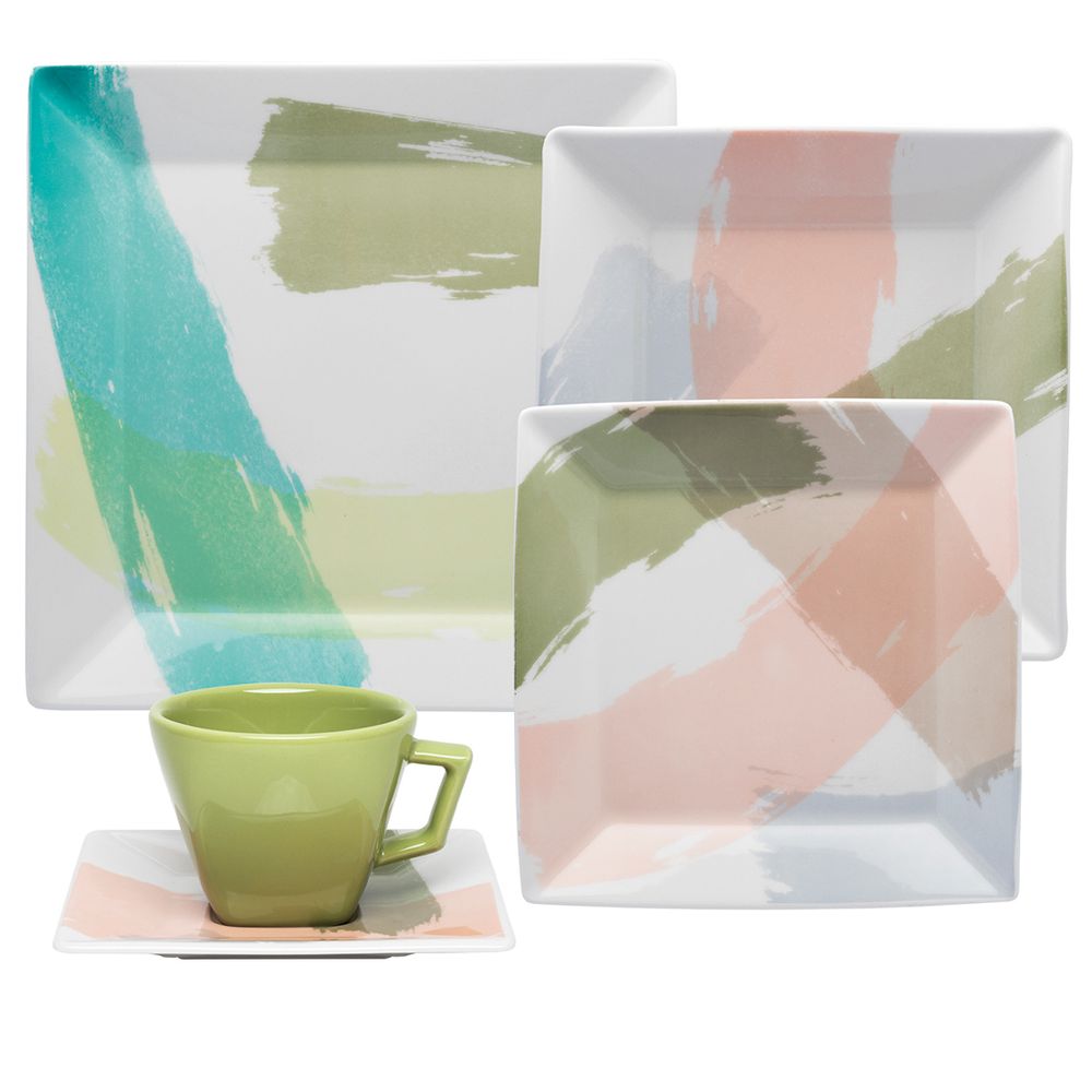 FINAL SALE - Quartier Sketch 20 Pieces Dinnerware Set Service for 4