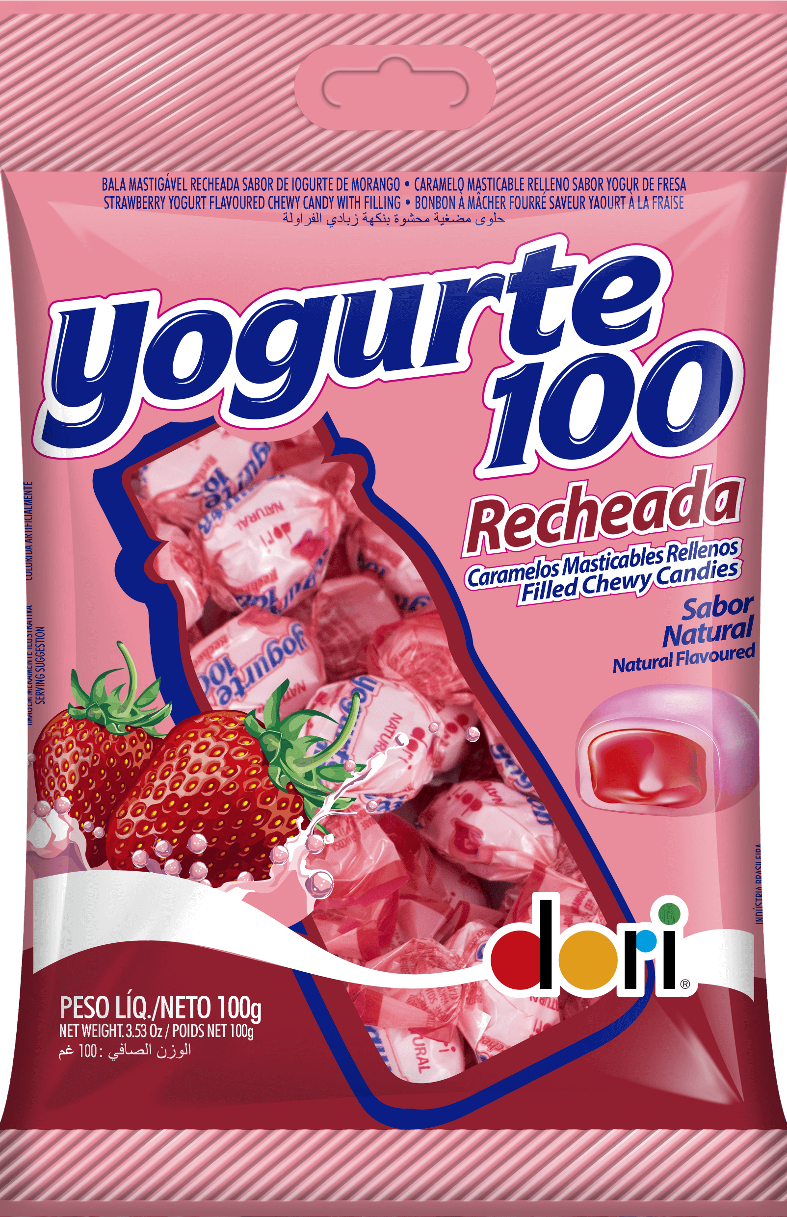 DORI Strawberry Yogurt Candy stuffed 100g