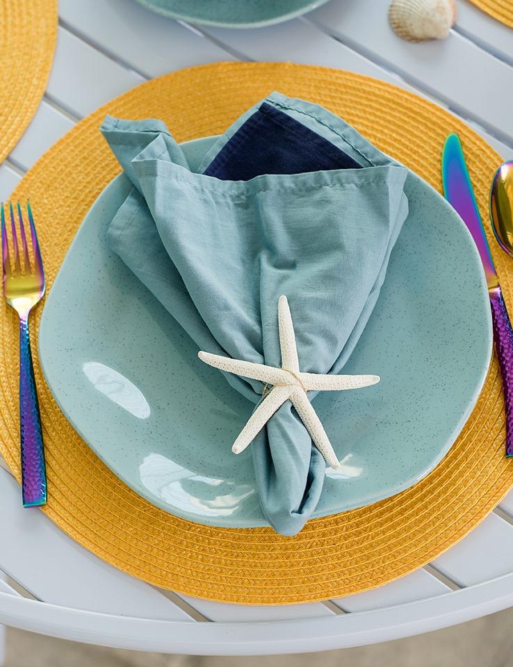 FINAL SALE - Ryo Blue Bay 20 Pieces Dinnerware Set Service for 4