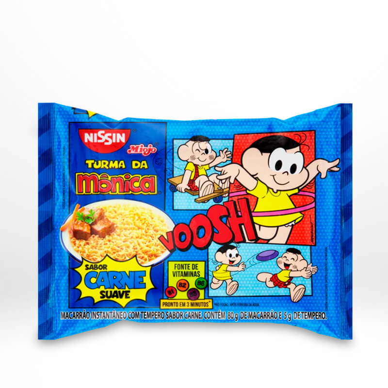 NISSIN TURMA DA MONICA - Macarrão Instantâneo (Carne Suave) 80g