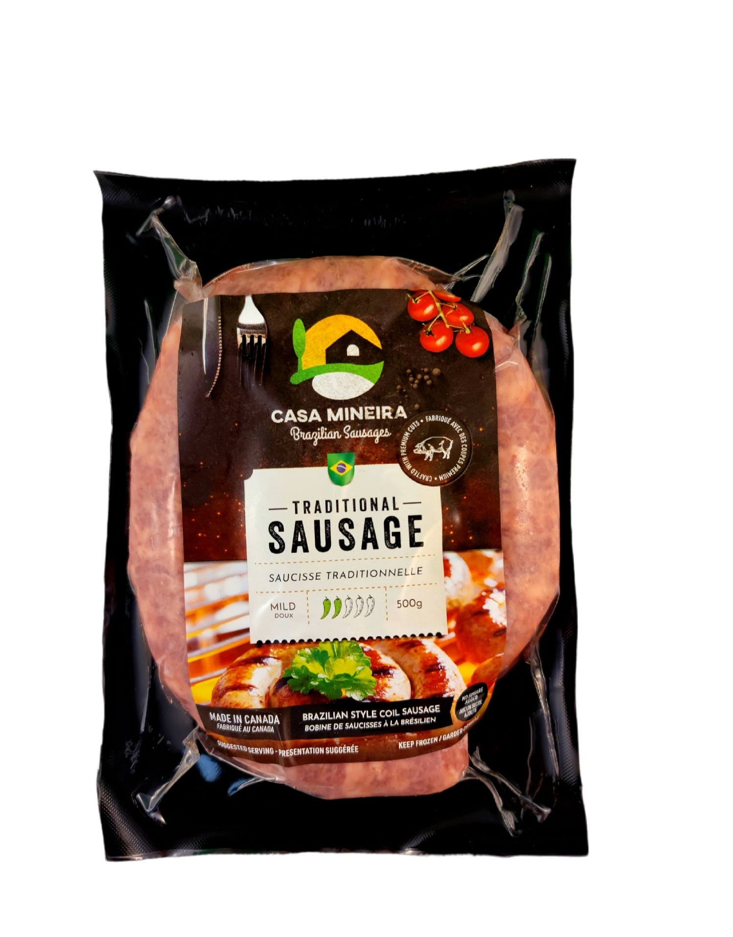 CASA MINEIRA - BBQ Pork Sausage Mild (coil) - 500g