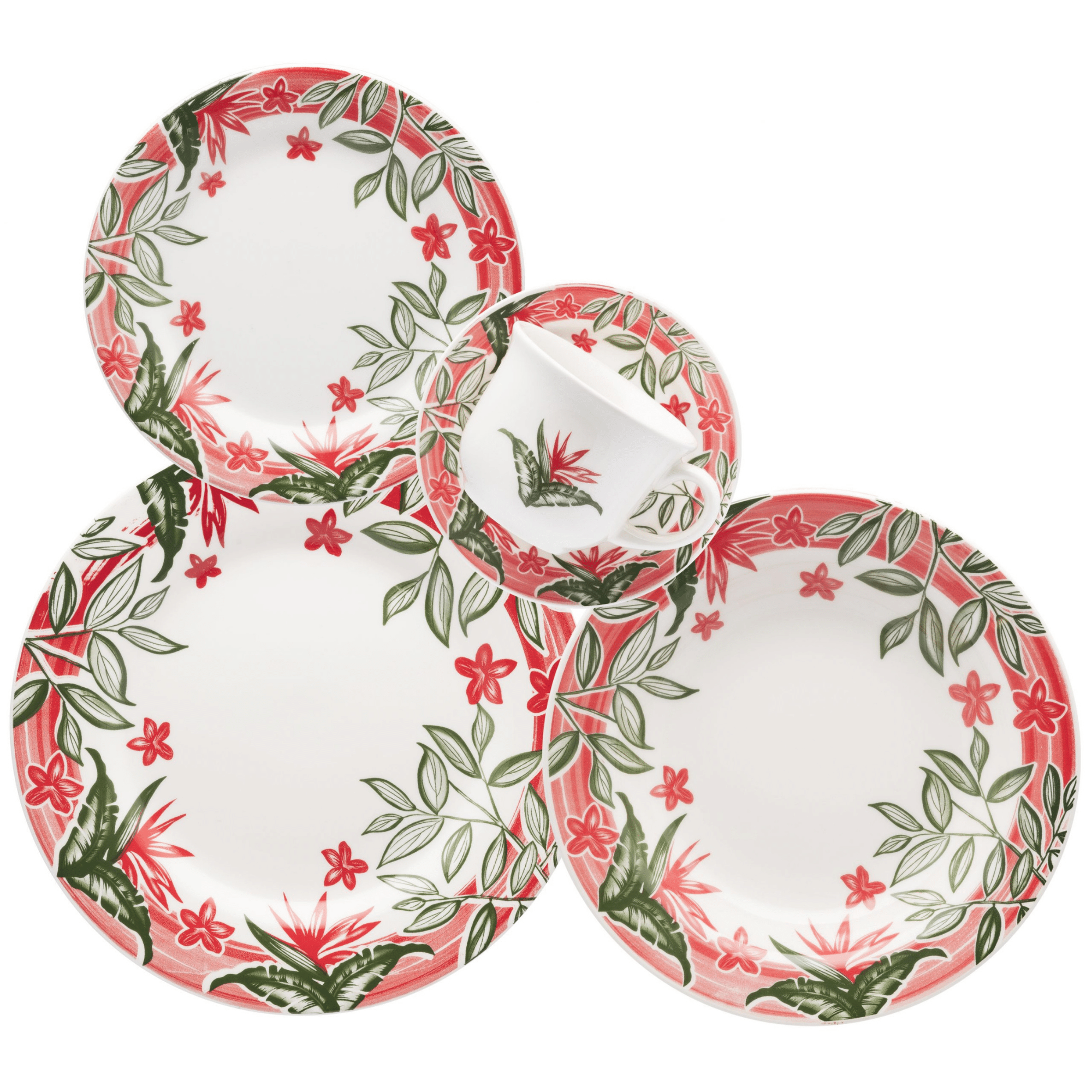 Donna Tropical Garden 20 Pieces Dinnerware Set Service for 4