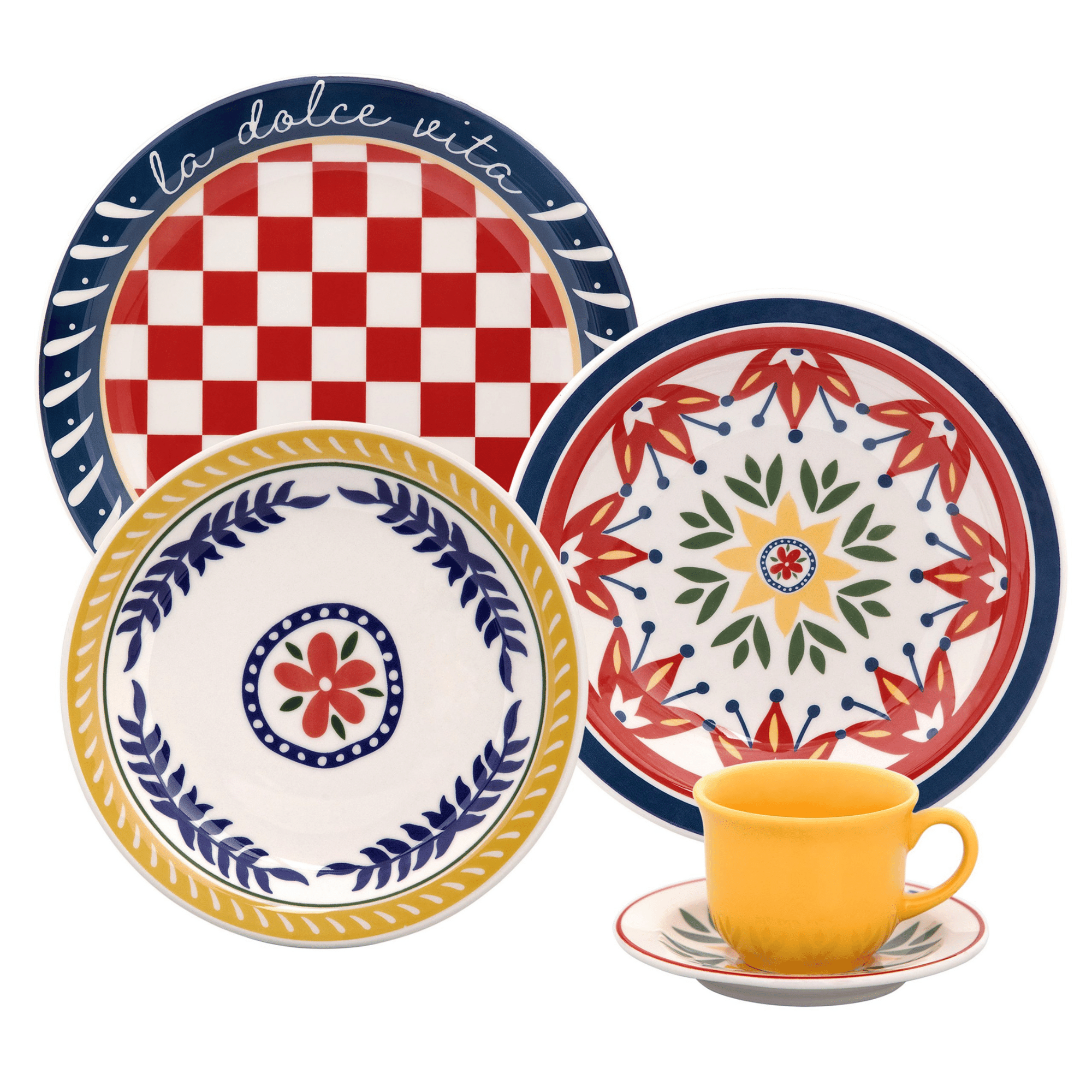 FINAL SALE - Floreal Dolce Vita 20 Pieces Dinnerware Set Service for 4