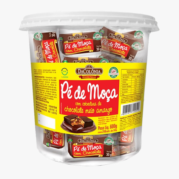 DA COLONIA - Peanut Candy with Chocolate "Pé de moça" - 30g