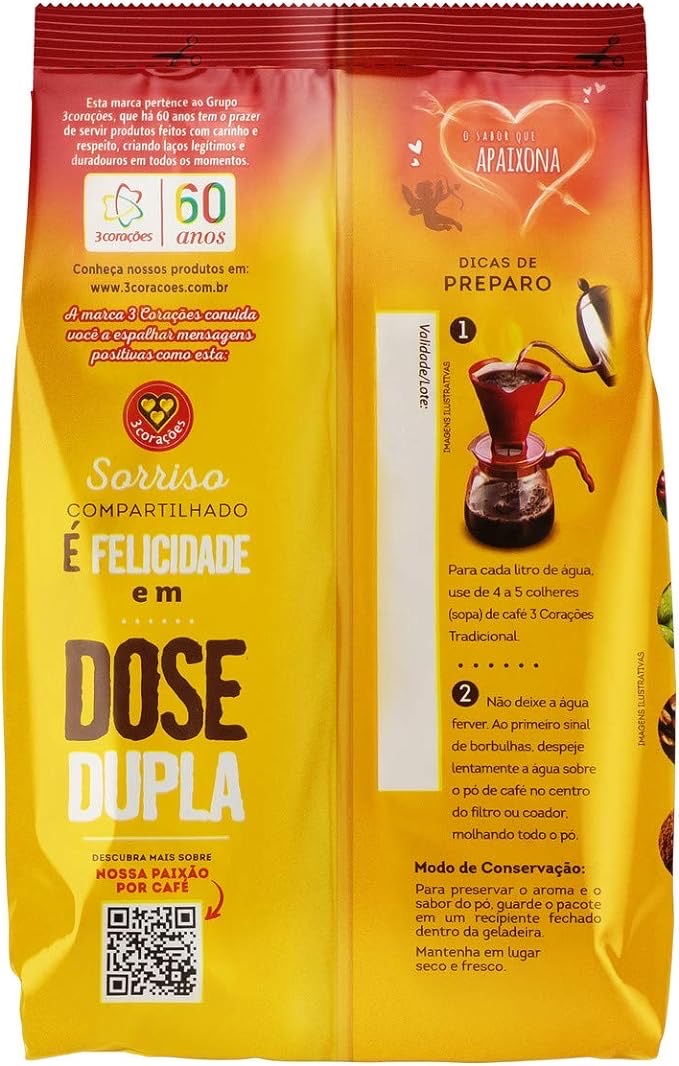 3 CORAÇÕES - Traditional Coffee - 250g - BUY 3 PAY 1 - FINAL SALE - EXPIRED or CLOSE TO EXPIRY