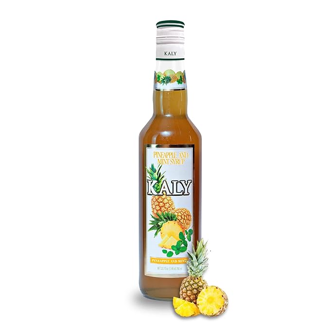 KALY - Sirop Brésilien - Arôme Naturel Ananas et Menthe - 700 ml / 23,7 Fl Oz