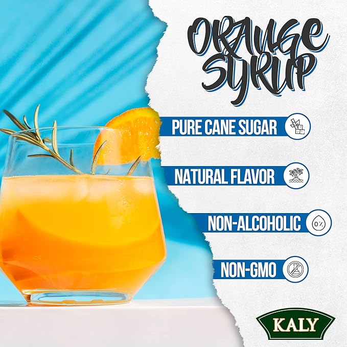 KALY - Xarope Brasileiro - Sabor Natural de Laranja Azul - 700 ml / 23,7 Fl Oz