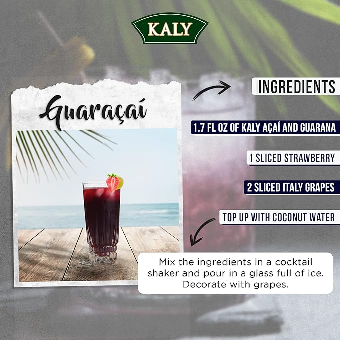 KALY - Xarope Brasileiro - Sabor Natural de Açaí e Guaraná - 700 ml / 23,7 Fl Oz