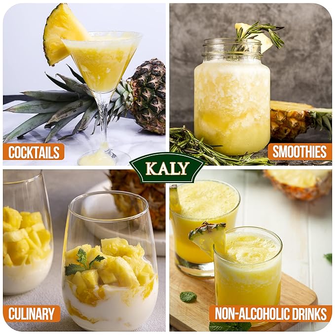 KALY - Sirop Brésilien - Arôme Naturel Ananas et Menthe - 700 ml / 23,7 Fl Oz