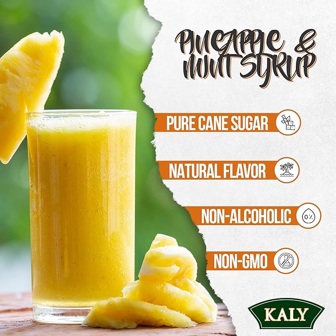 KALY - Brazilian Syrup - Natural Pineapple and Mint Flavor - 700 ml / 23.7 Fl Oz