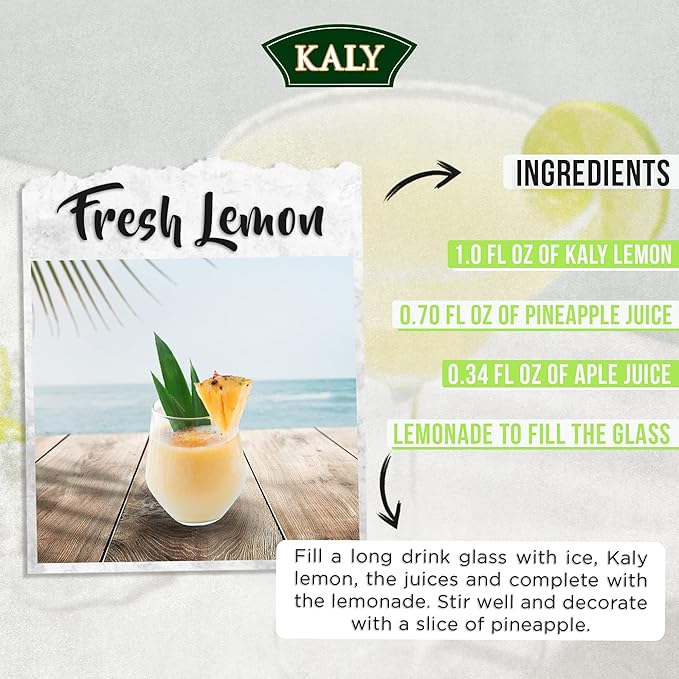 KALY - Brazilian Syrup - Natural Lemon Flavor - 700 ml / 23.7 Fl Oz