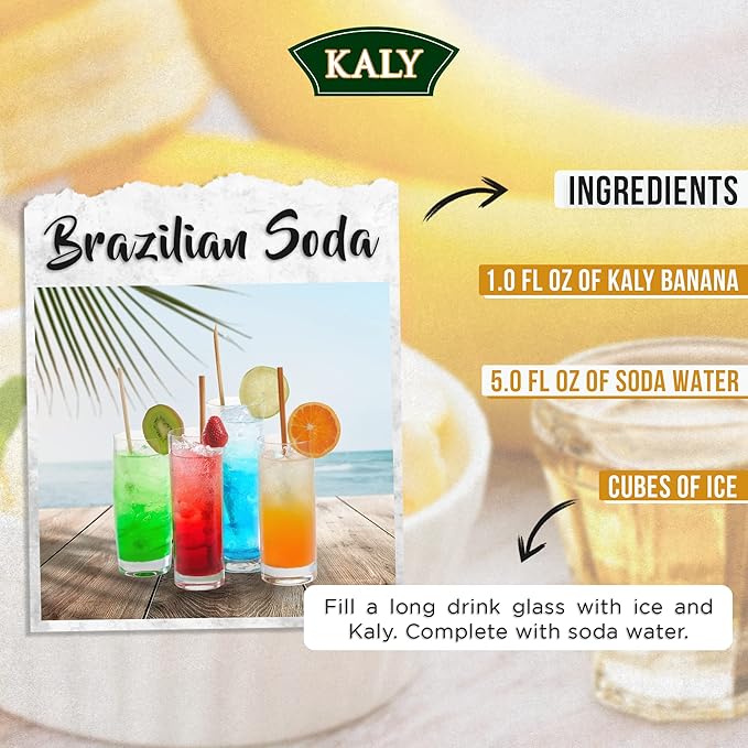 KALY - Xarope Brasileiro - Sabor Natural de Banana - 700 ml / 23,7 Fl Oz