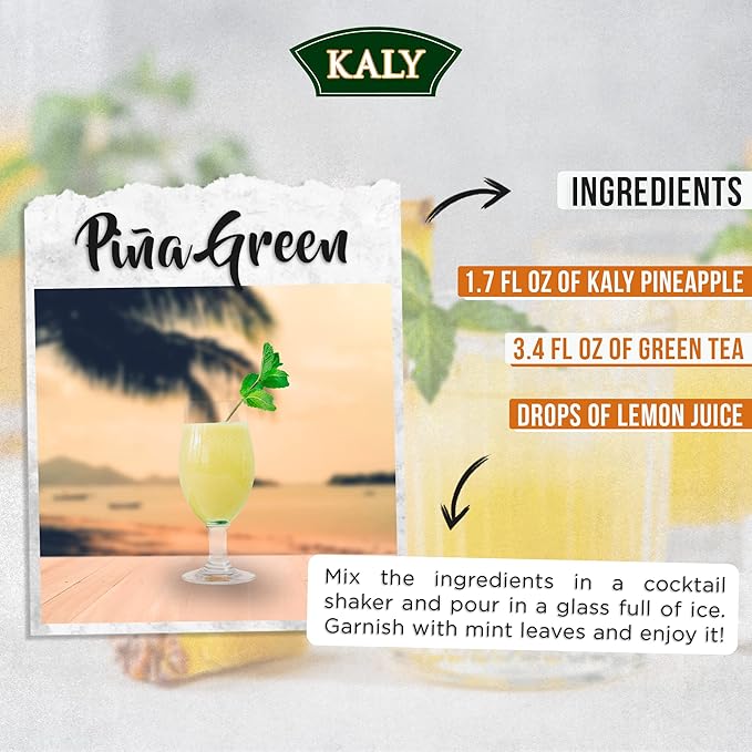 KALY - Brazilian Syrup - Natural Pineapple and Mint Flavor - 700 ml / 23.7 Fl Oz