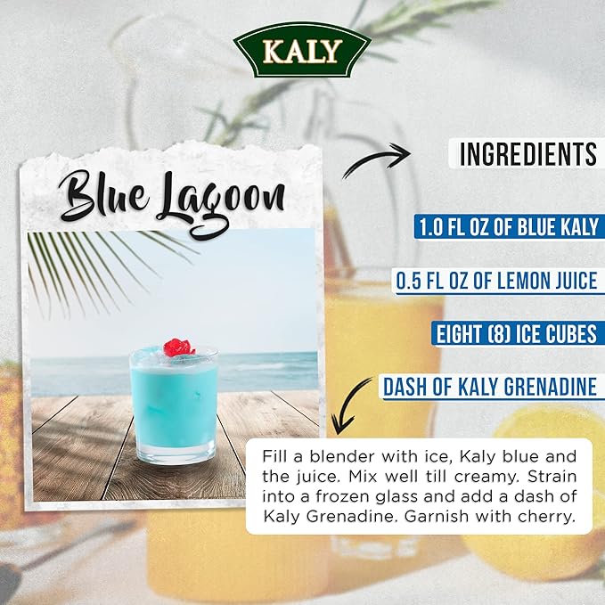 KALY - Xarope Brasileiro - Sabor Natural de Laranja Azul - 700 ml / 23,7 Fl Oz