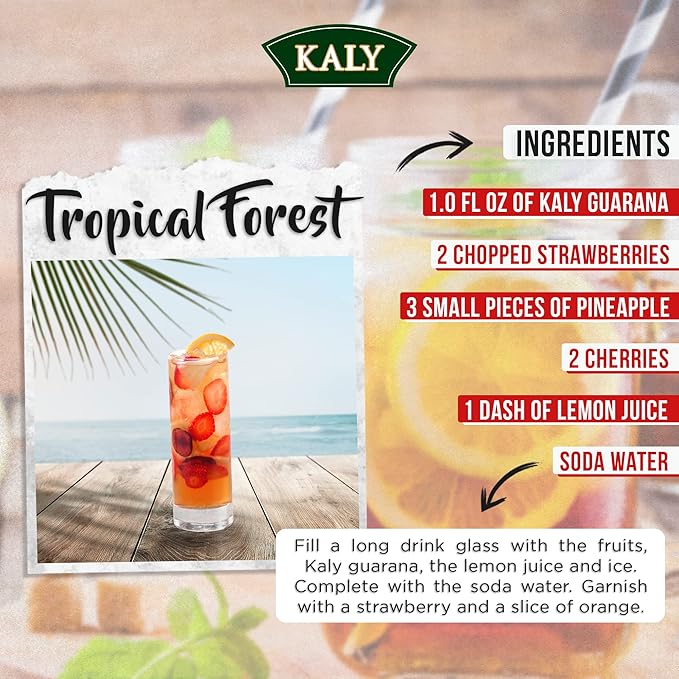 KALY - Sirop Brésilien - Arôme Naturel Guaraná - 700 ml / 23.7 Fl Oz